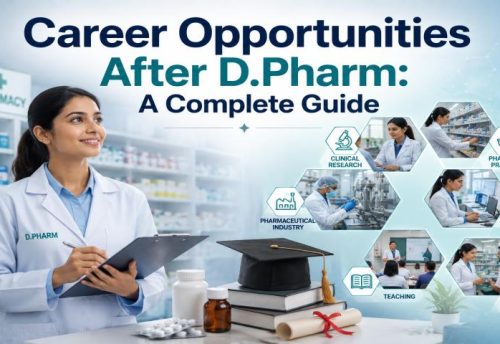 Career Opportunities After D.Pharm including hospital pharmacist, retail pharmacy, government jobs, higher studies, and pharmaceutical industry careers
